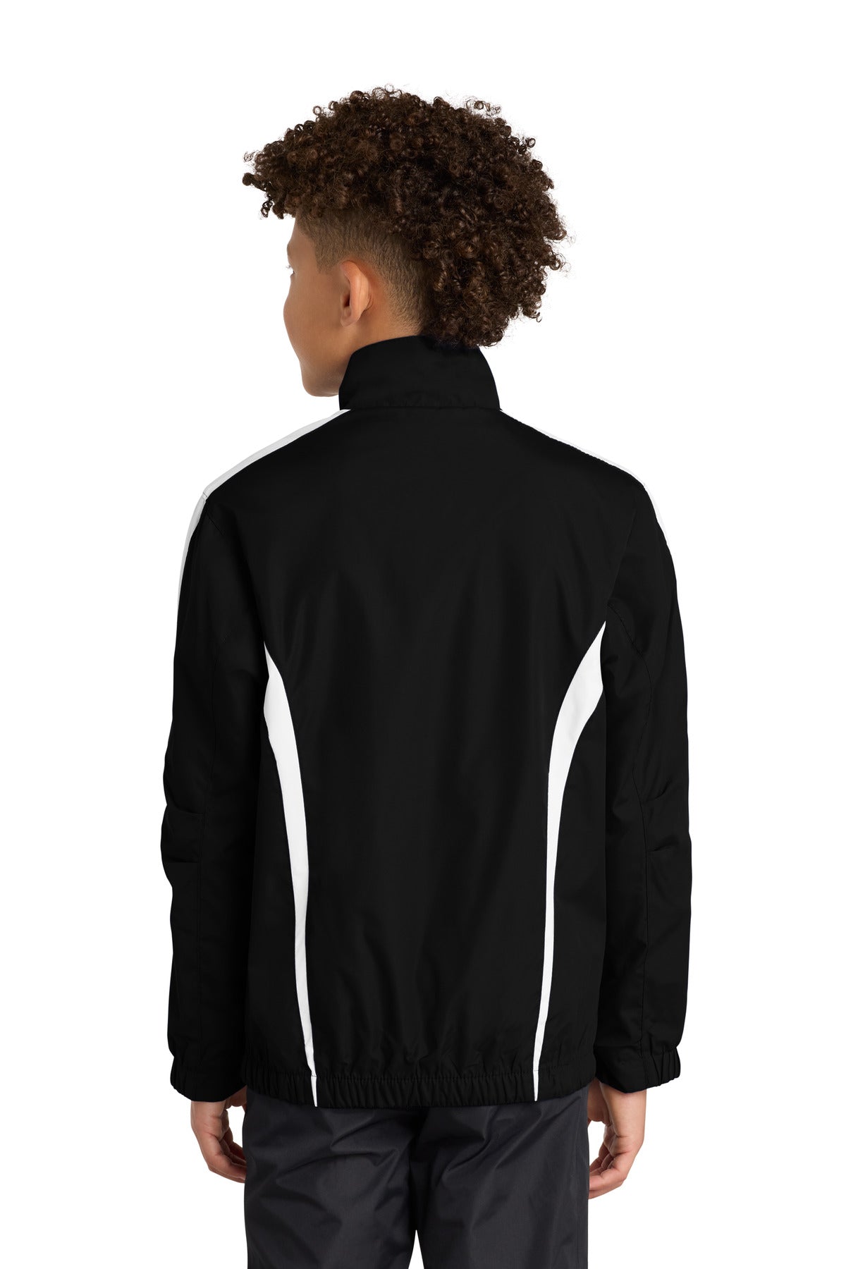 Sport-Tek Youth Colorblock Raglan Jacket - Black/ White
