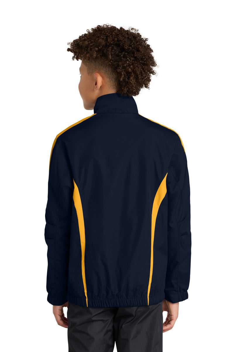 Sport-Tek Youth Colorblock Raglan Jacket - True Navy/ Gold