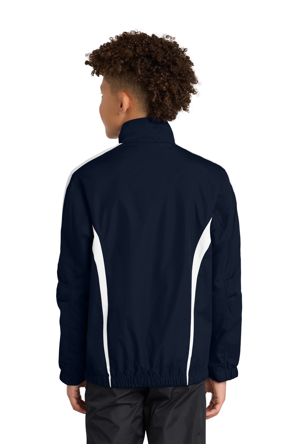Sport-Tek Youth Colorblock Raglan Jacket - True Navy/ White
