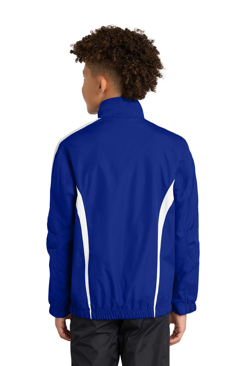 Sport-Tek Youth Colorblock Raglan Jacket - True Royal/ White