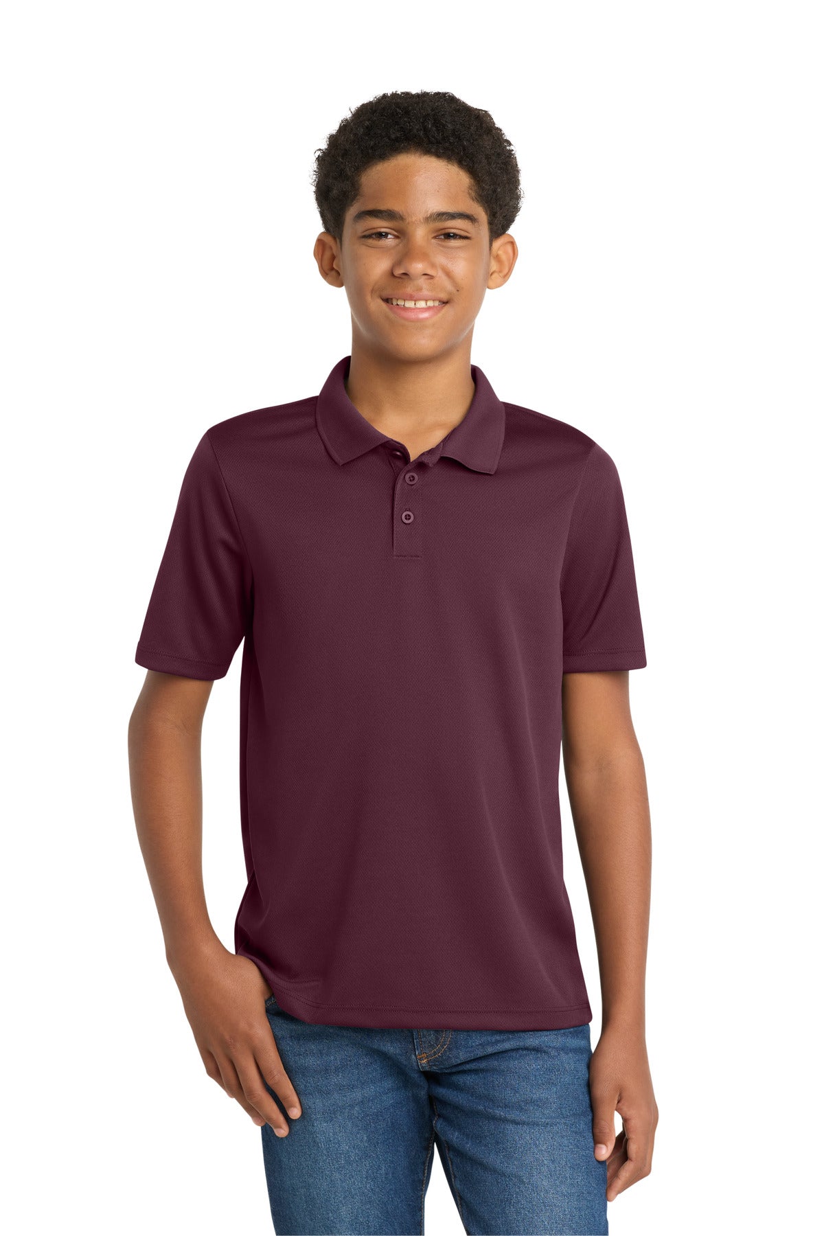 Sport-Tek Youth PosiCharge RacerMesh Polo - Maroon