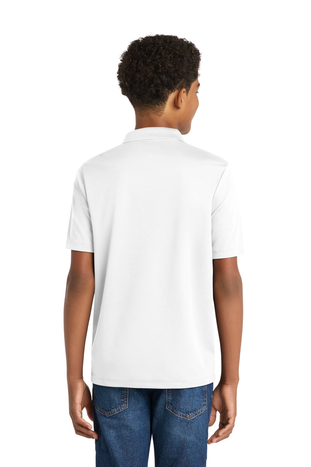 Sport-Tek Youth PosiCharge RacerMesh Polo - White