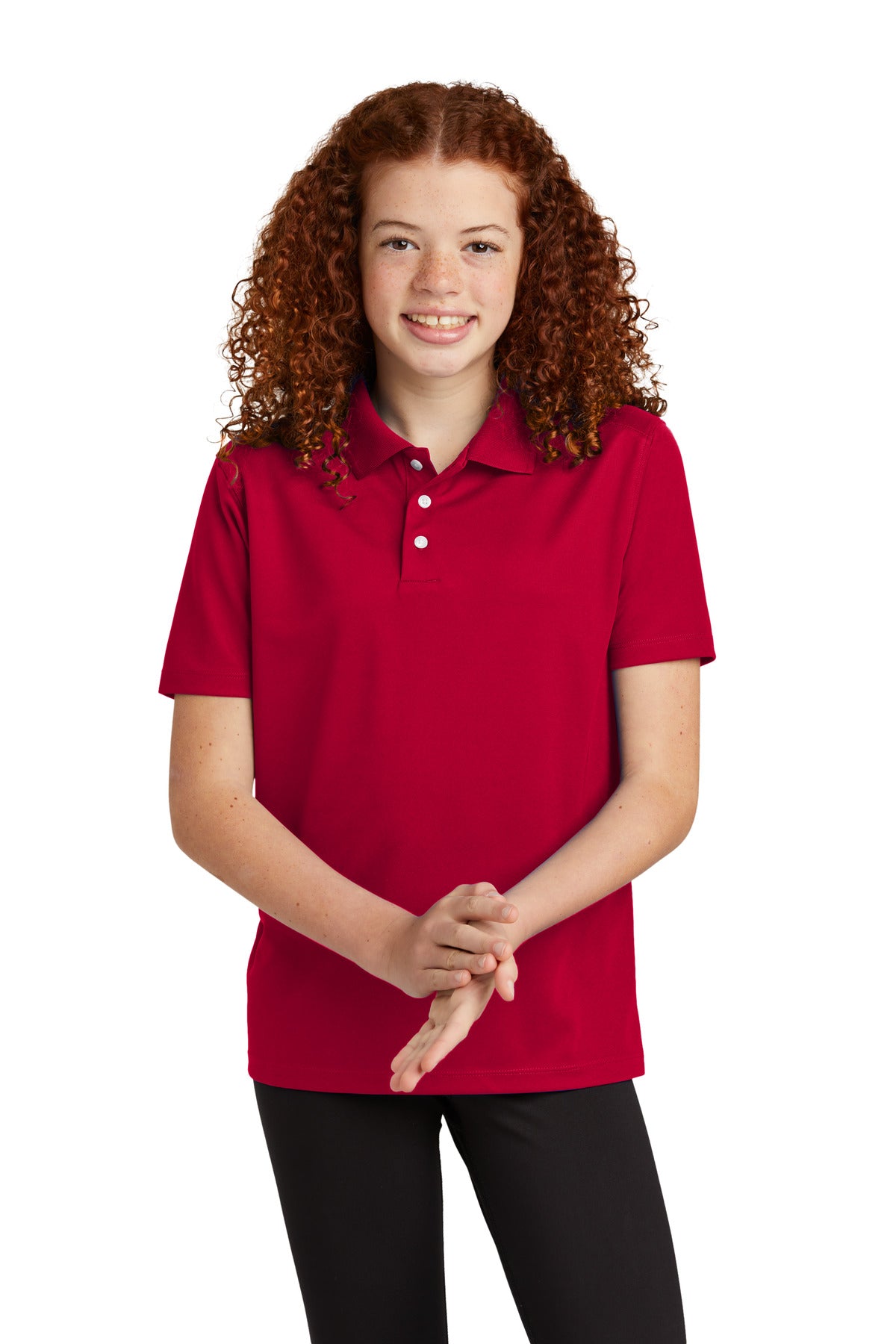 Sport-Tek Youth UV Micropique Polo - Deep Red