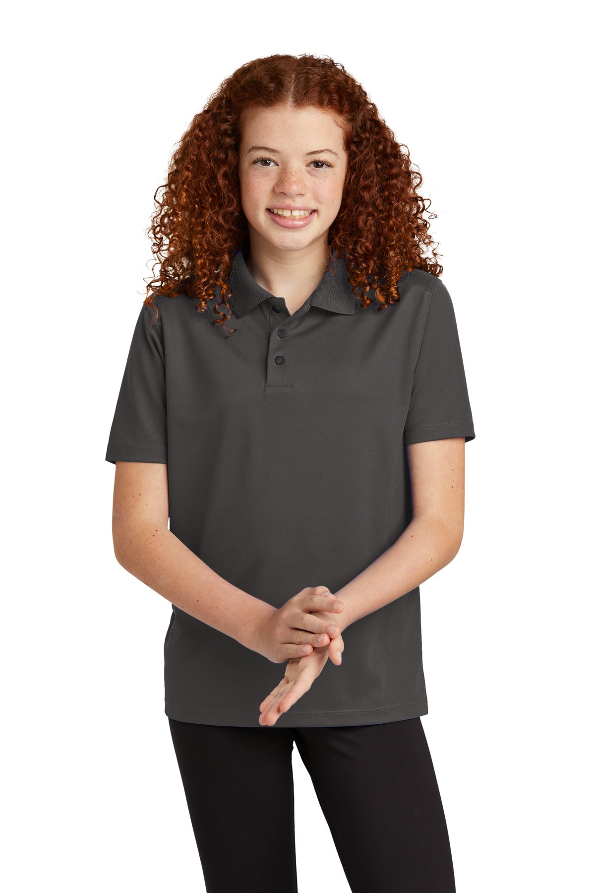 Sport-Tek Youth UV Micropique Polo - Graphite
