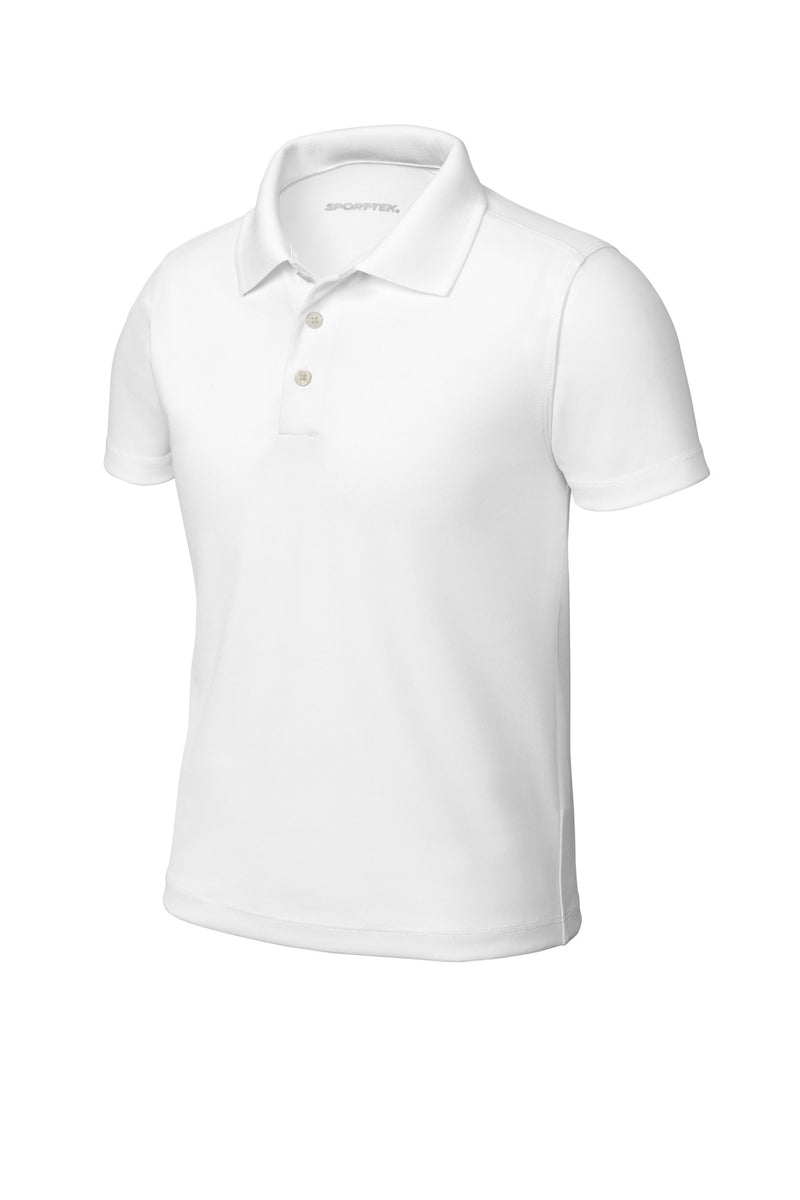 Sport-Tek Youth UV Micropique Polo - White
