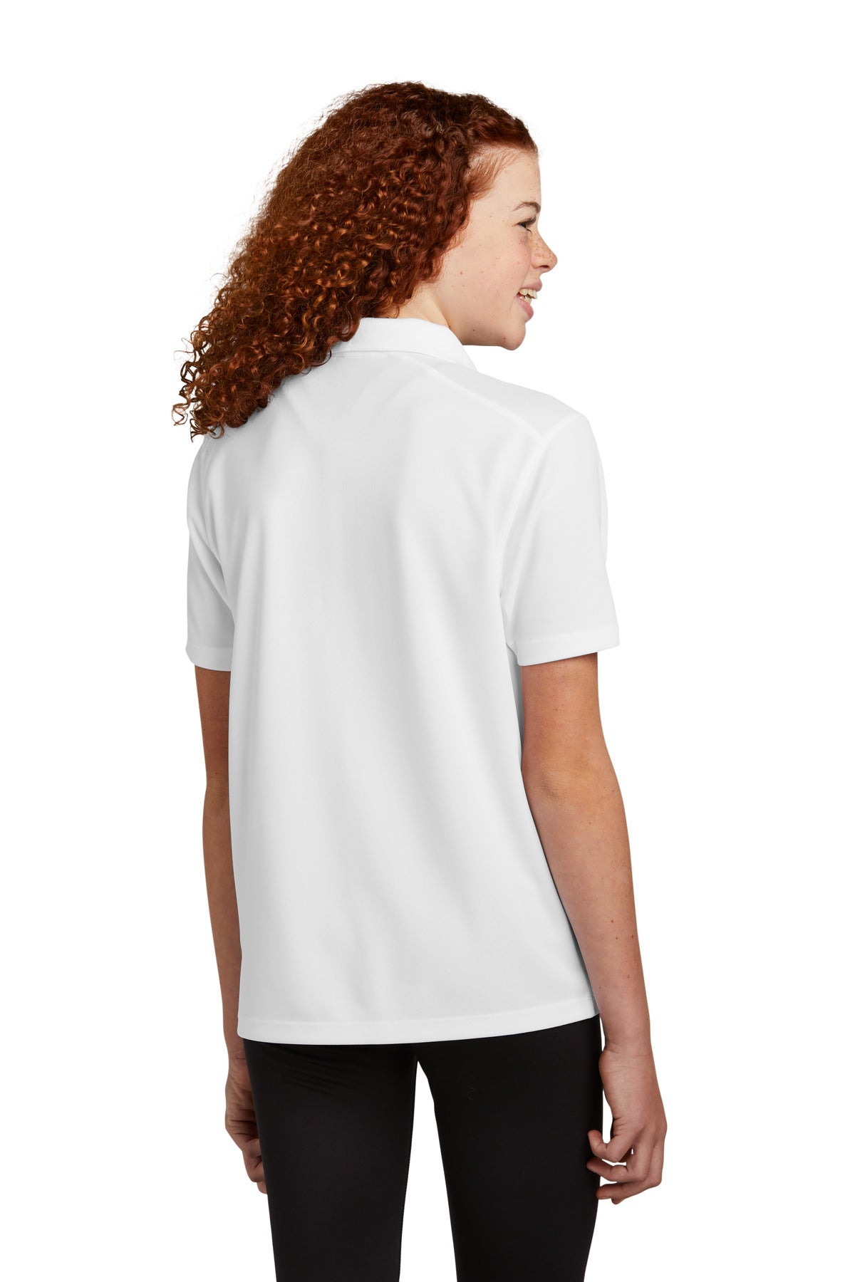 Sport-Tek Youth UV Micropique Polo - White