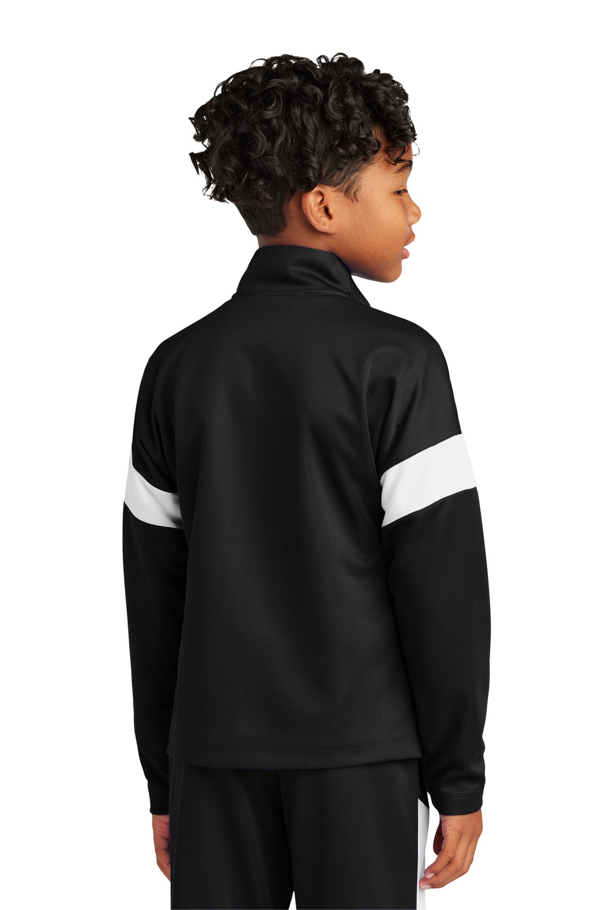 Sport-Tek Youth Travel Full-Zip Jacket - Black/ White
