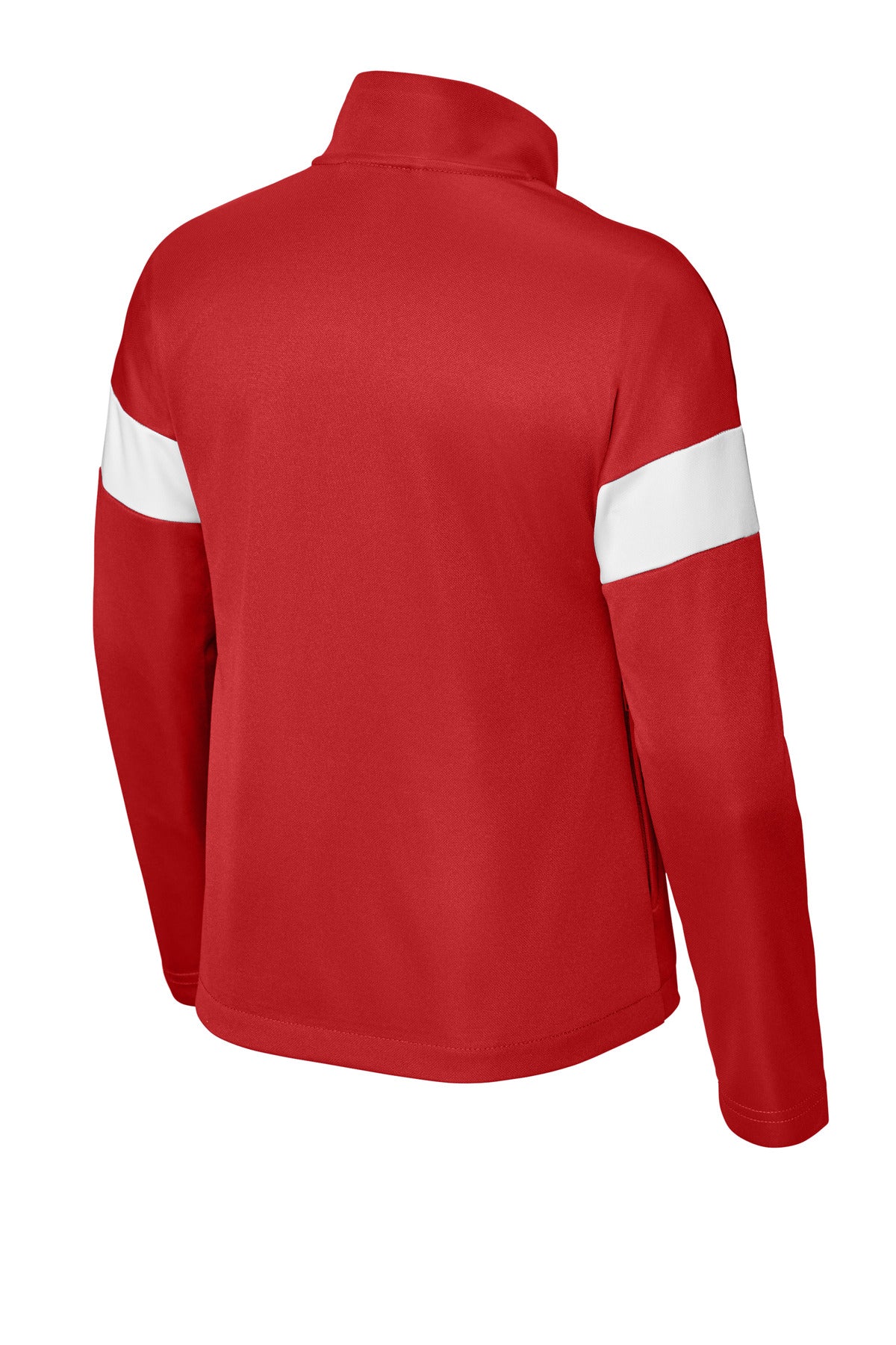 Sport-Tek Youth Travel Full-Zip Jacket - Deep Red/ White
