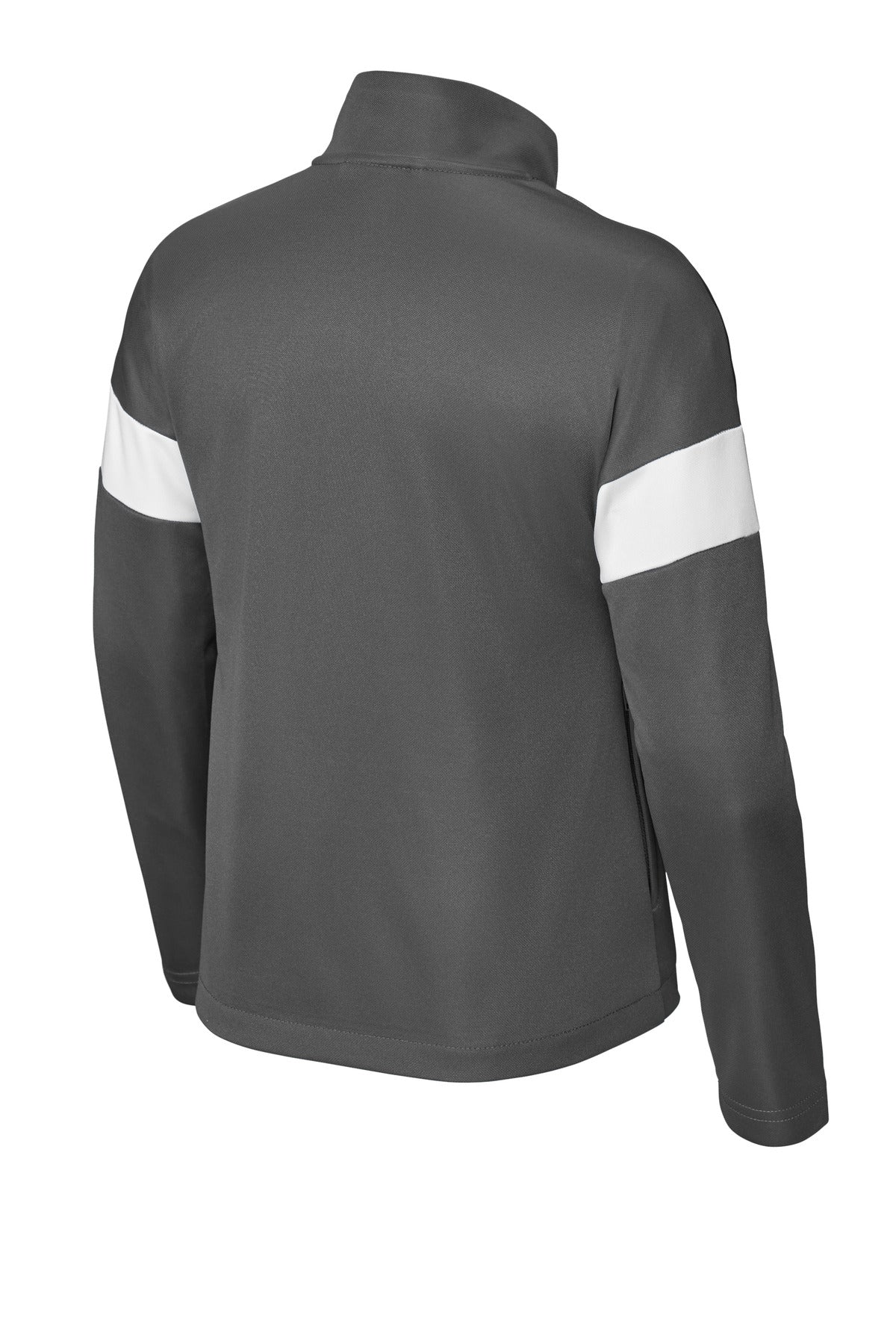 Sport-Tek Youth Travel Full-Zip Jacket - Iron Grey/ White