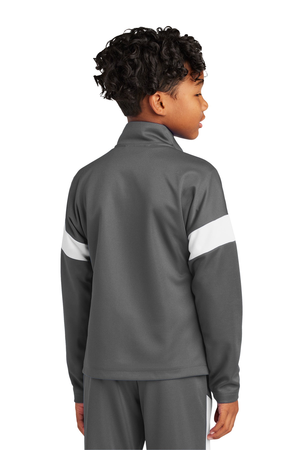 Sport-Tek Youth Travel Full-Zip Jacket - Iron Grey/ White