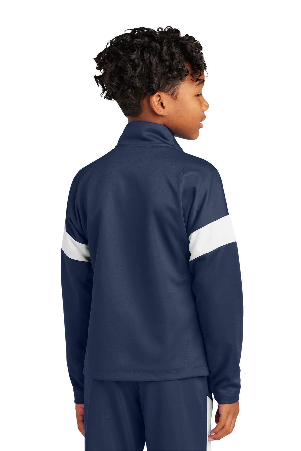 Sport-Tek Youth Travel Full-Zip Jacket - True Navy/ White