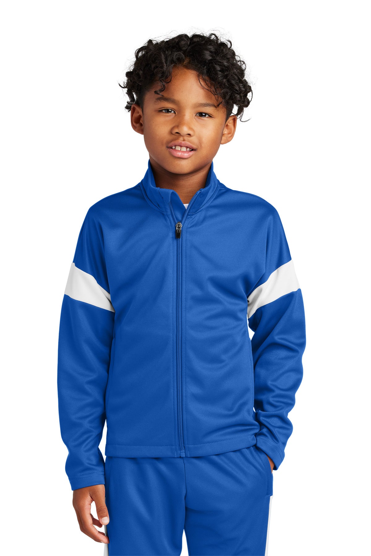 Sport-Tek Youth Travel Full-Zip Jacket - True Royal/ White