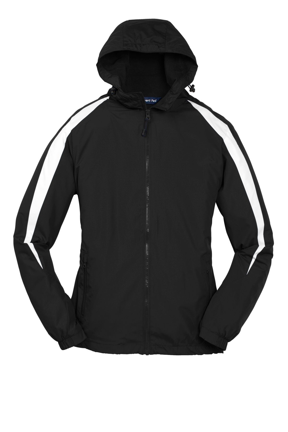 Sport-Tek Youth Fleece-Lined Colorblock Jacket - Black/ White