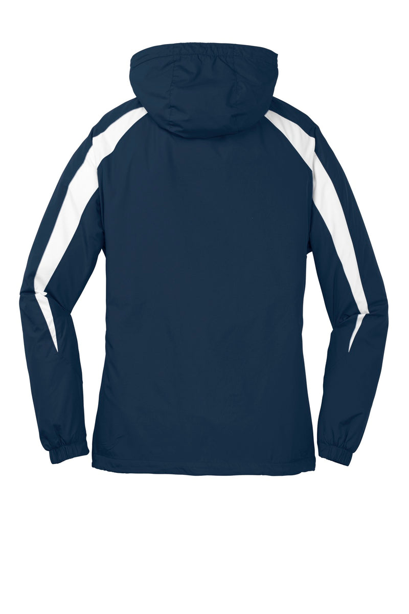 Sport-Tek Youth Fleece-Lined Colorblock Jacket - True Navy/ White