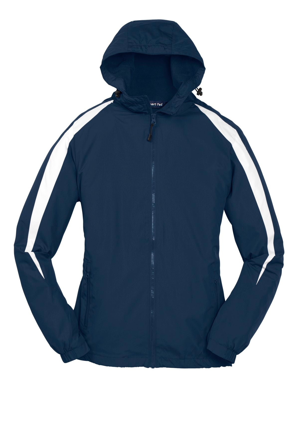 Sport-Tek Youth Fleece-Lined Colorblock Jacket - True Navy/ White