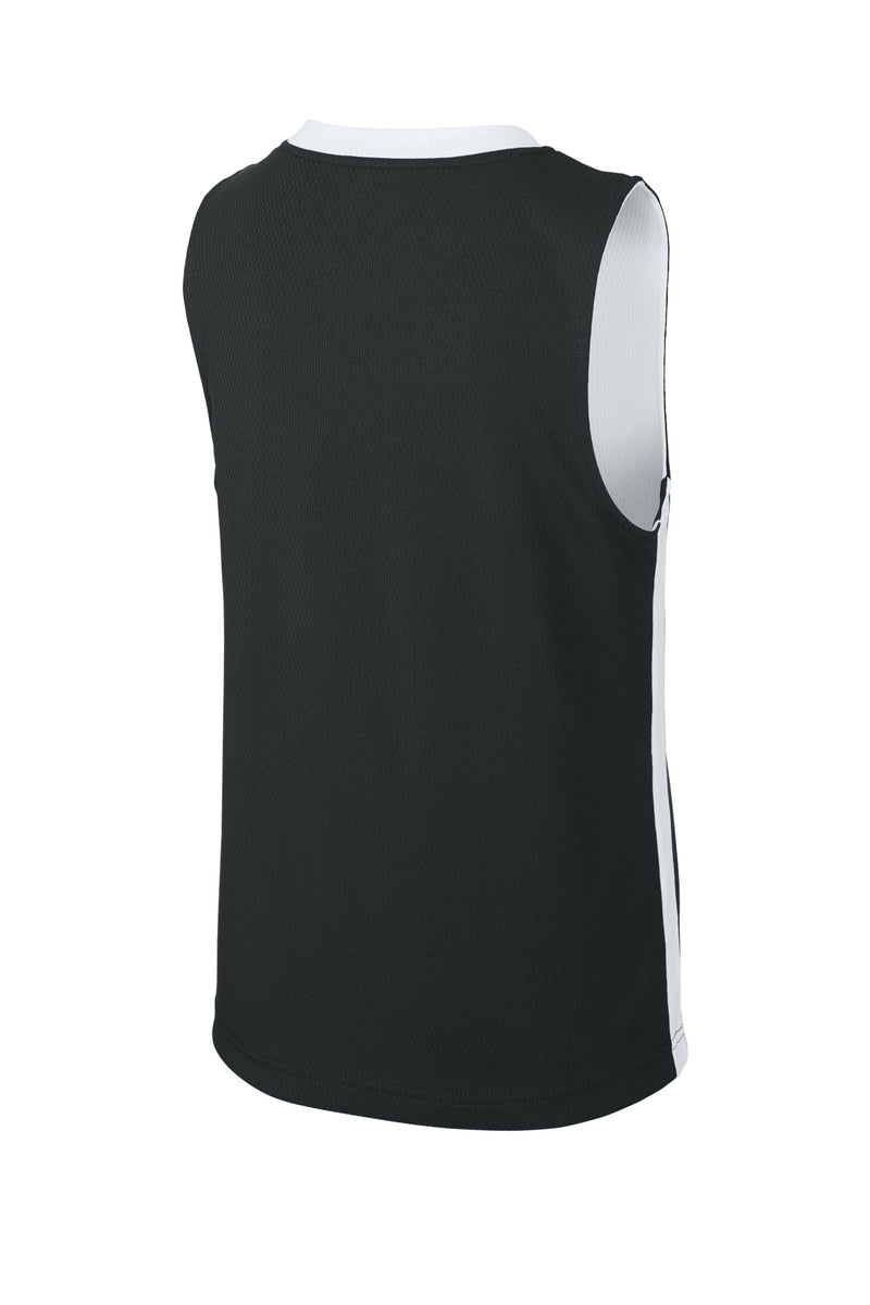 Sport-Tek Youth Rival Basketball Rev Jersey - Black/ White