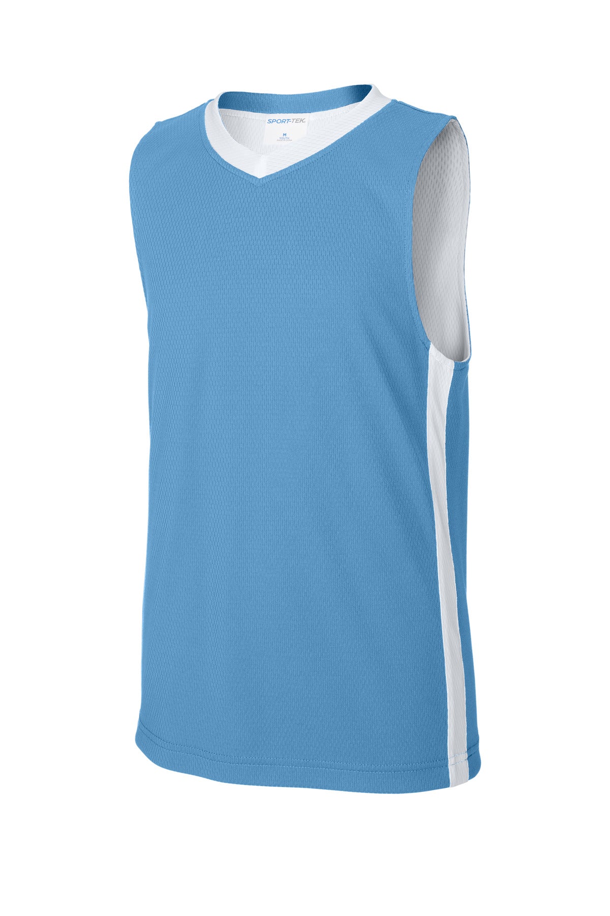 Sport-Tek Youth Rival Basketball Rev Jersey - Carolina Blue/ White