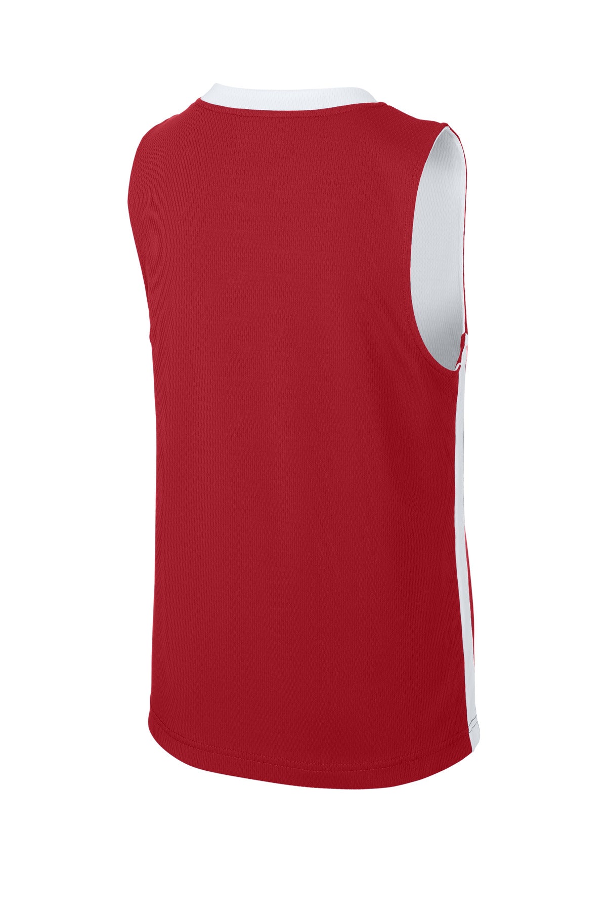 Sport-Tek Youth Rival Basketball Rev Jersey - Deep Red/ White
