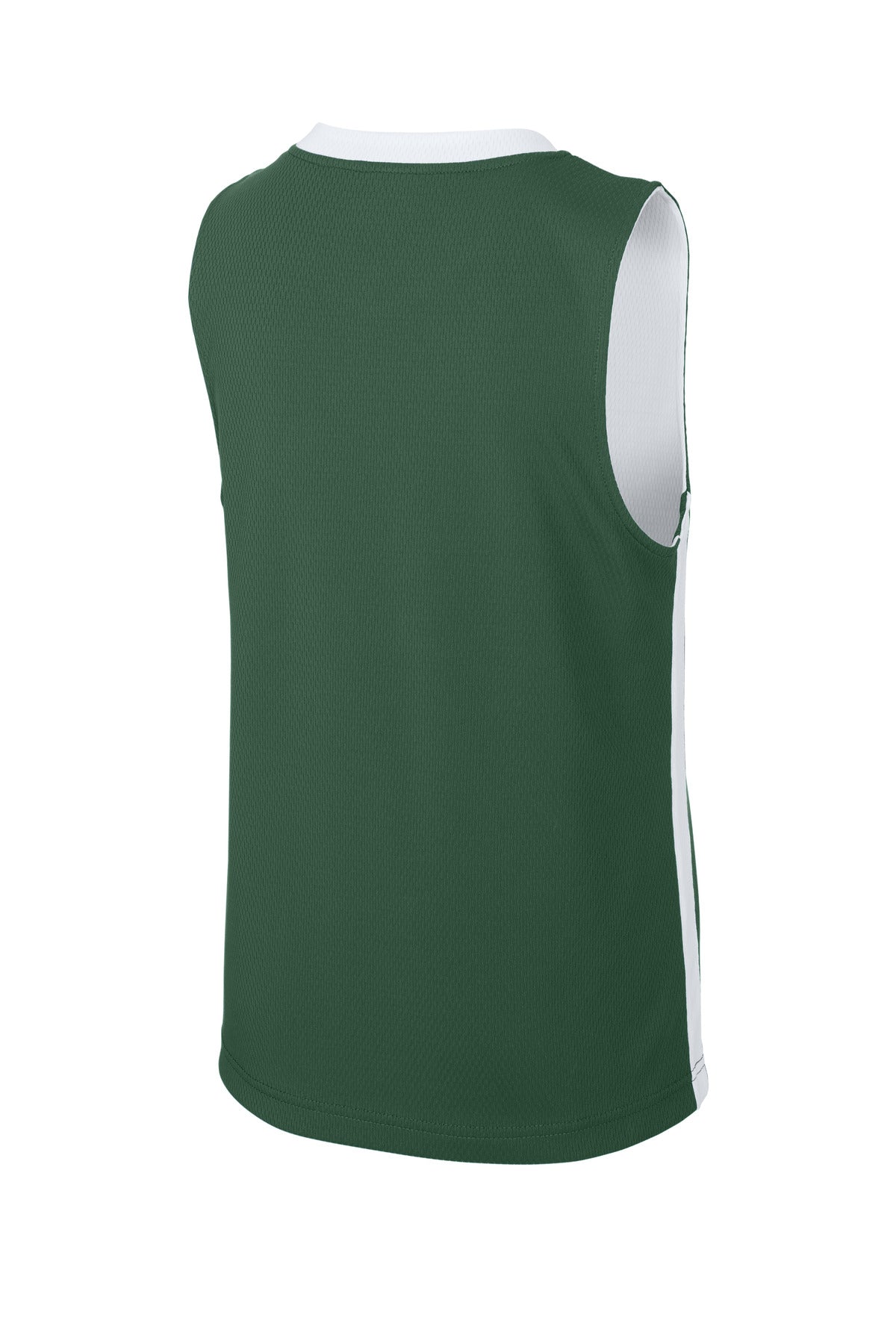 Sport-Tek Youth Rival Basketball Rev Jersey - Forest Green/ White
