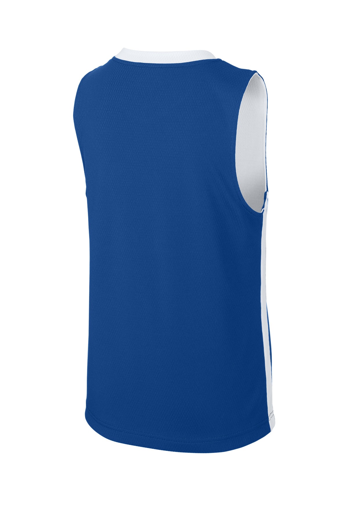 Sport-Tek Youth Rival Basketball Rev Jersey - True Royal/ White