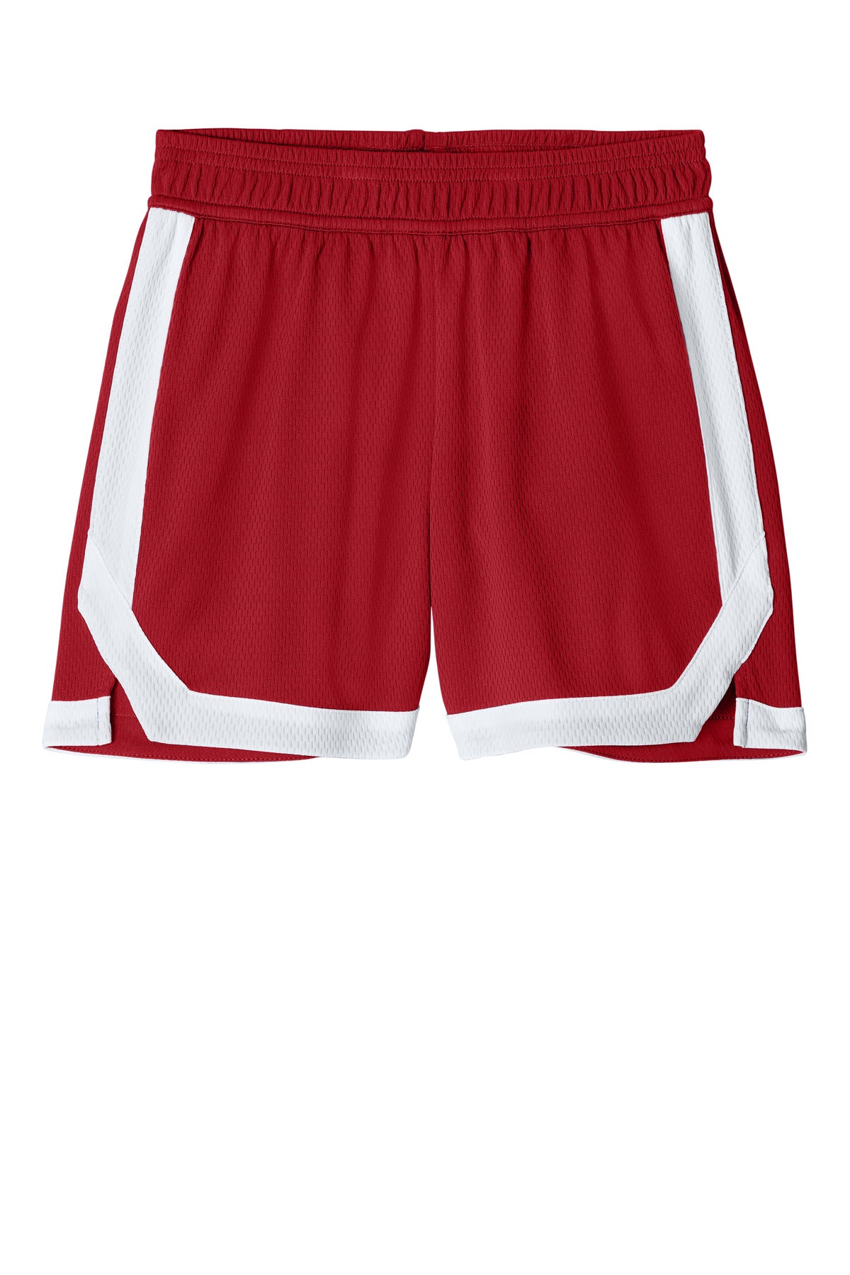 Sport-Tek Youth Rival Basketball 5  Short - Deep Red/ White