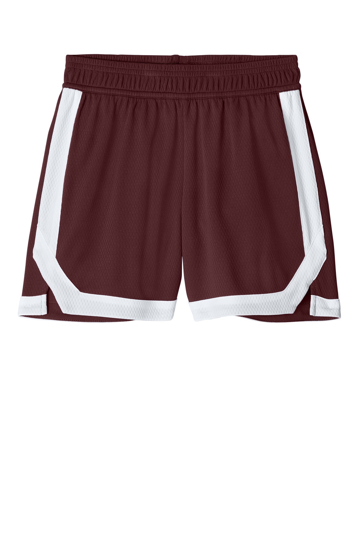 Sport-Tek Youth Rival Basketball 5  Short - Maroon/ White