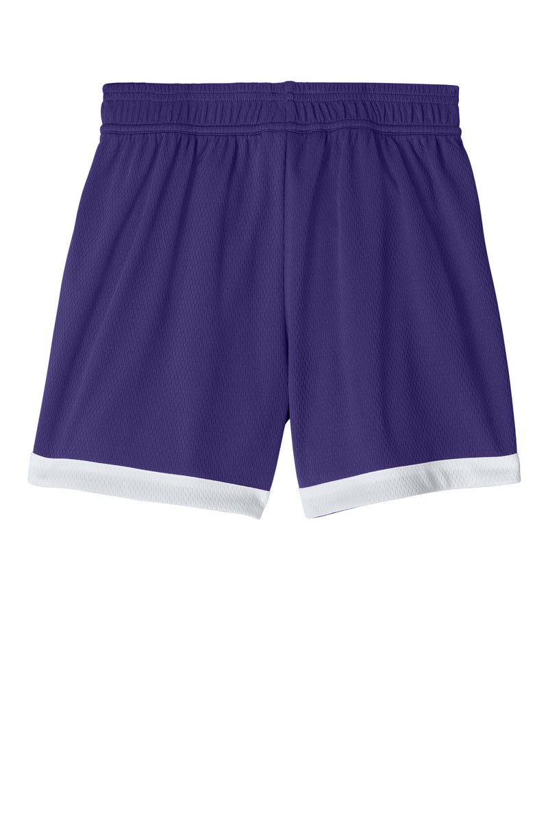 Sport-Tek Youth Rival Basketball 5  Short - Purple/ White