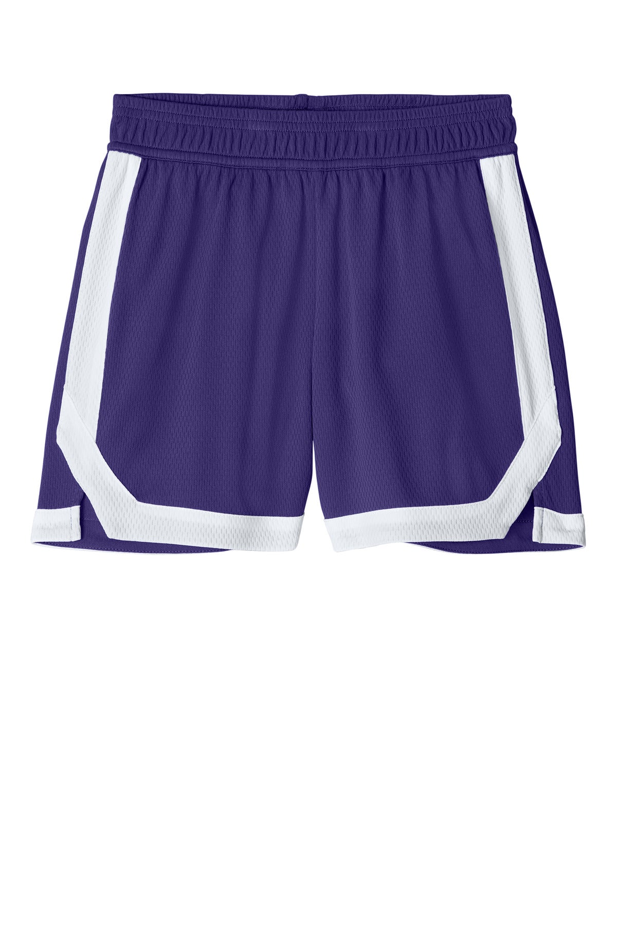 Sport-Tek Youth Rival Basketball 5  Short - Purple/ White
