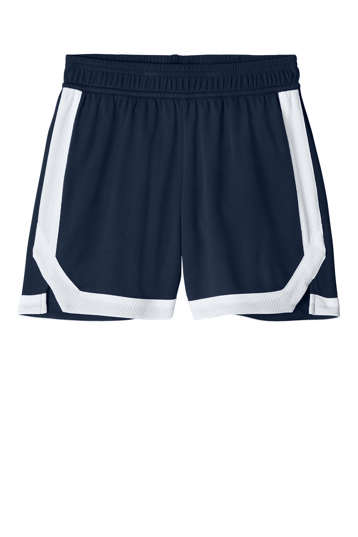 Sport-Tek Youth Rival Basketball 5  Short - True Navy/ White