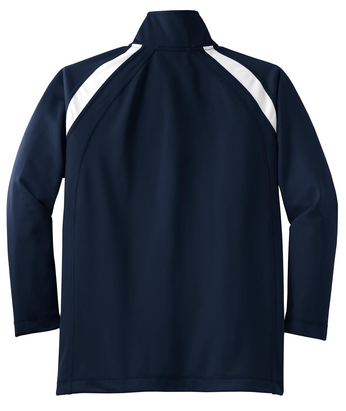 Sport-Tek Youth Tricot Track Jacket - True Navy/ White