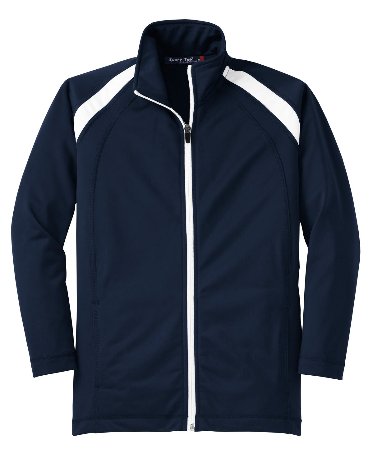 Sport-Tek Youth Tricot Track Jacket - True Navy/ White