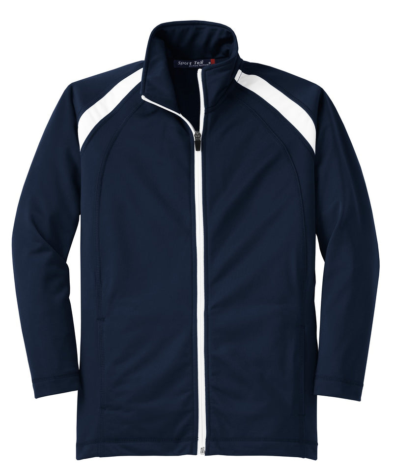 Sport-Tek Youth Tricot Track Jacket - True Navy/ White