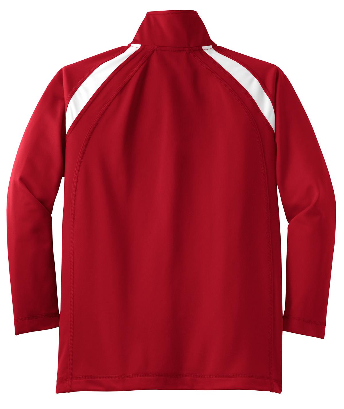 Sport-Tek Youth Tricot Track Jacket - True Red/ White