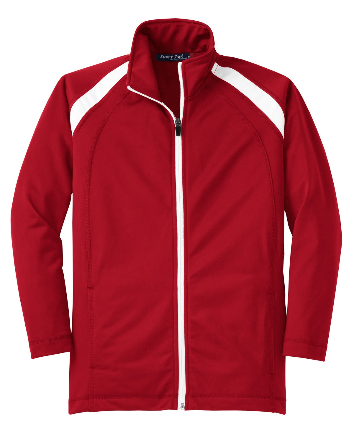 Sport-Tek Youth Tricot Track Jacket - True Red/ White