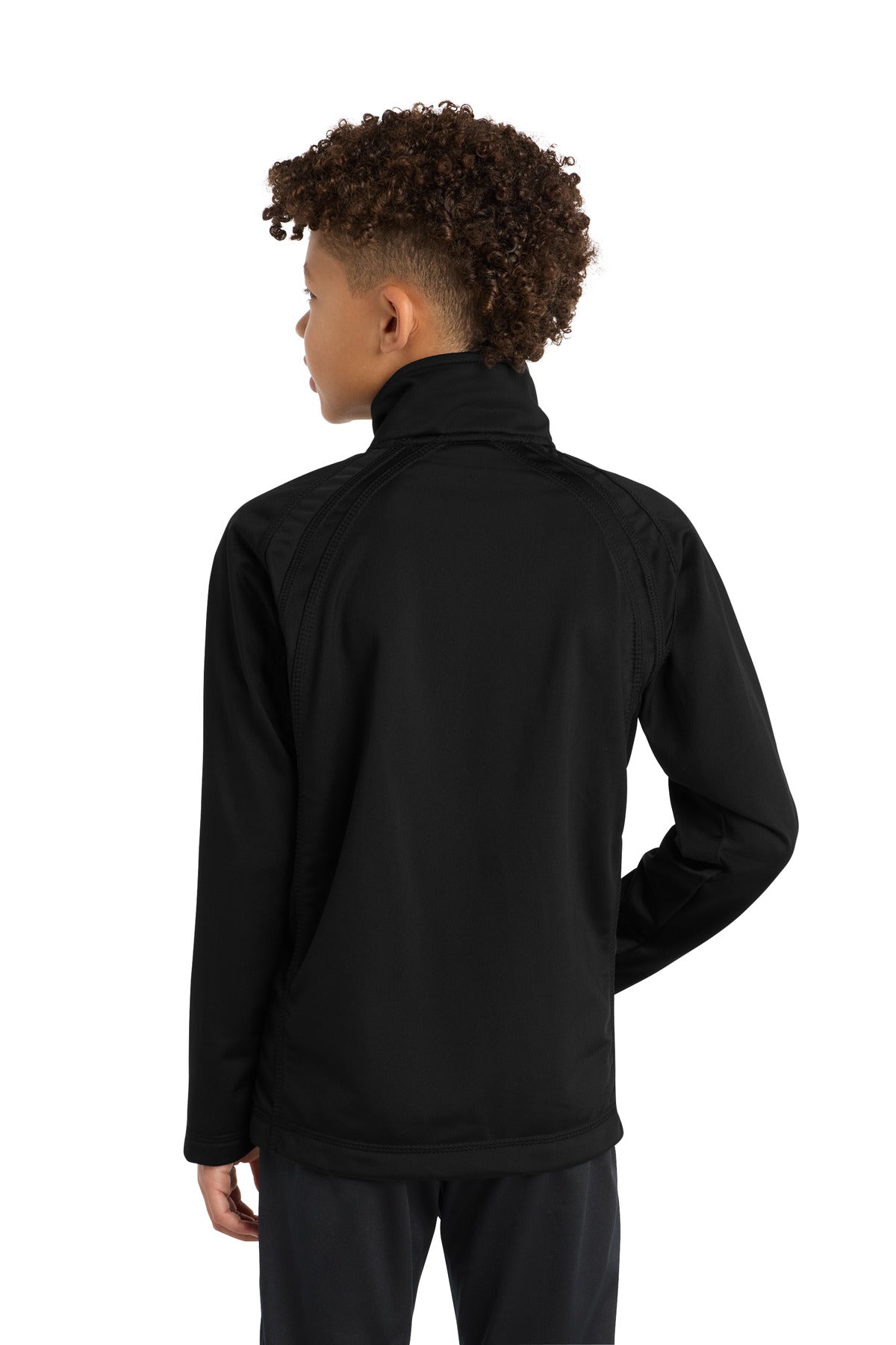 Sport-Tek Youth Tricot Track Jacket - Black/ Black