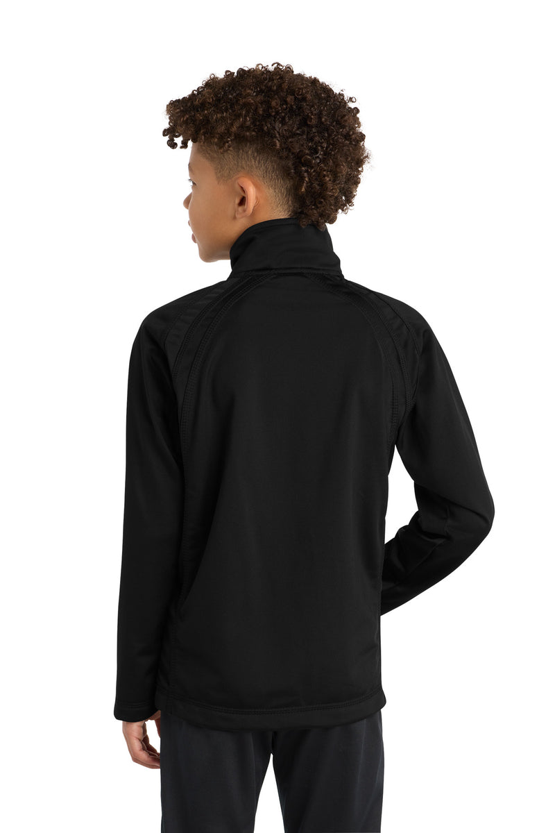 Sport-Tek Youth Tricot Track Jacket - Black/ Black