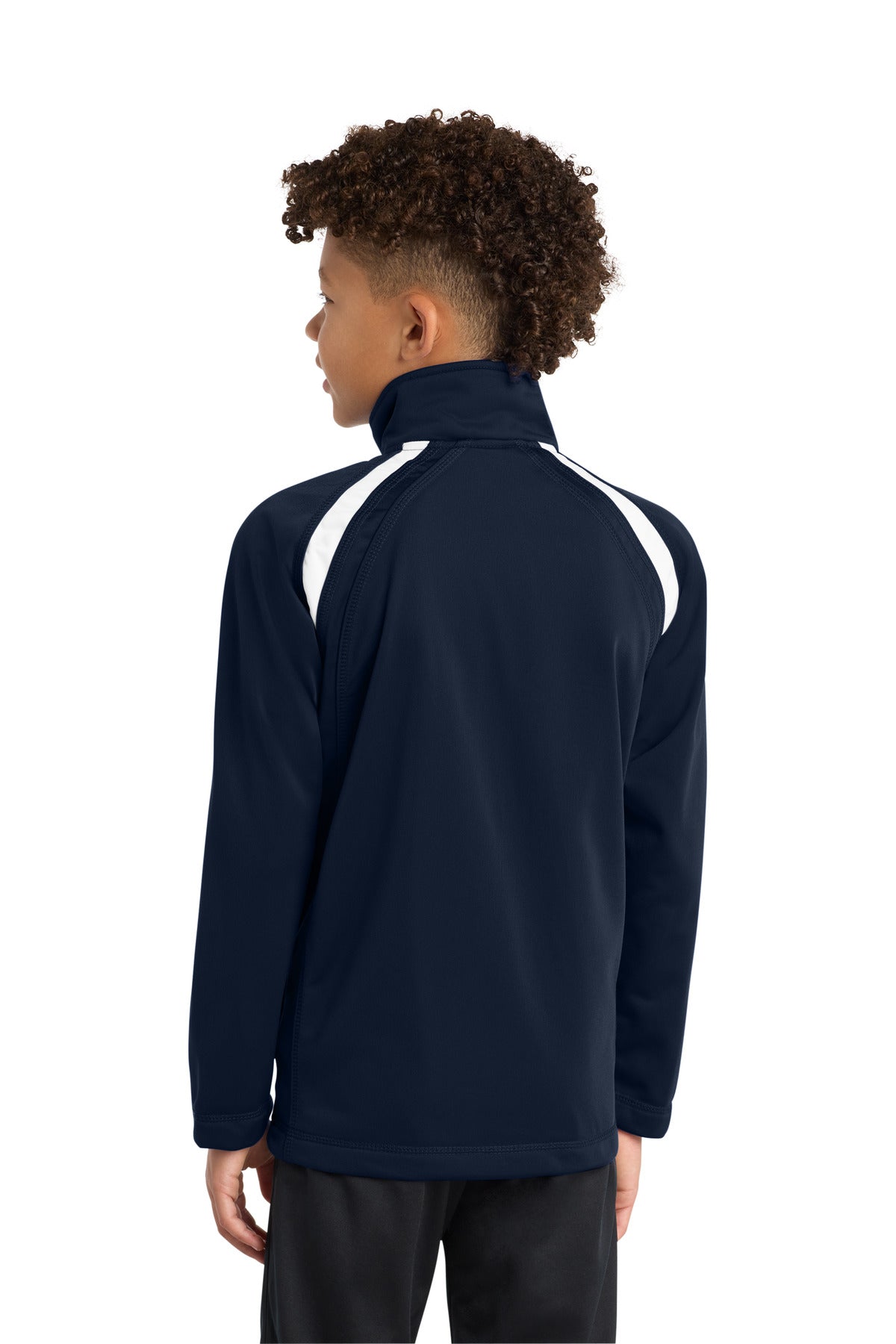 Sport-Tek Youth Tricot Track Jacket - True Navy/ White