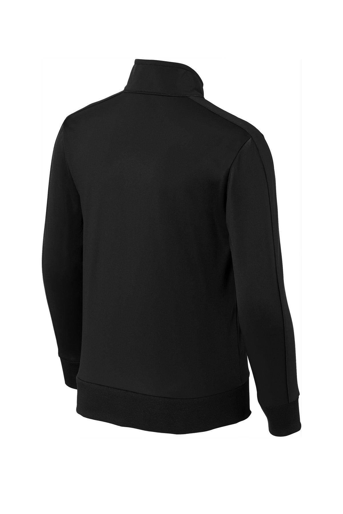 Sport-Tek  Youth Tricot Sleeve Stripe Track Jacket - Black/ Black