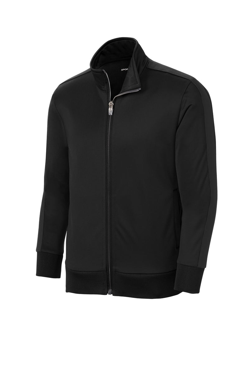 Sport-Tek  Youth Tricot Sleeve Stripe Track Jacket - Black/ Black
