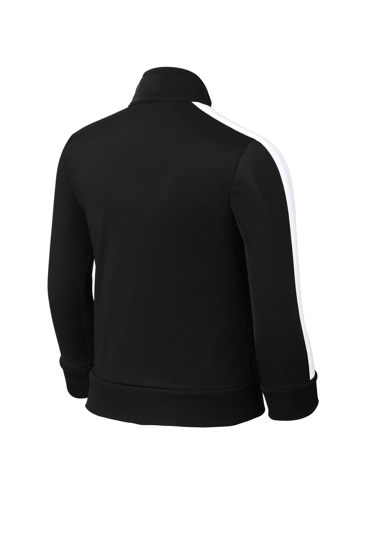 Sport-Tek  Youth Tricot Sleeve Stripe Track Jacket - Black/ White