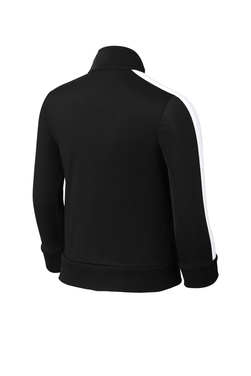 Sport-Tek  Youth Tricot Sleeve Stripe Track Jacket - Black/ White