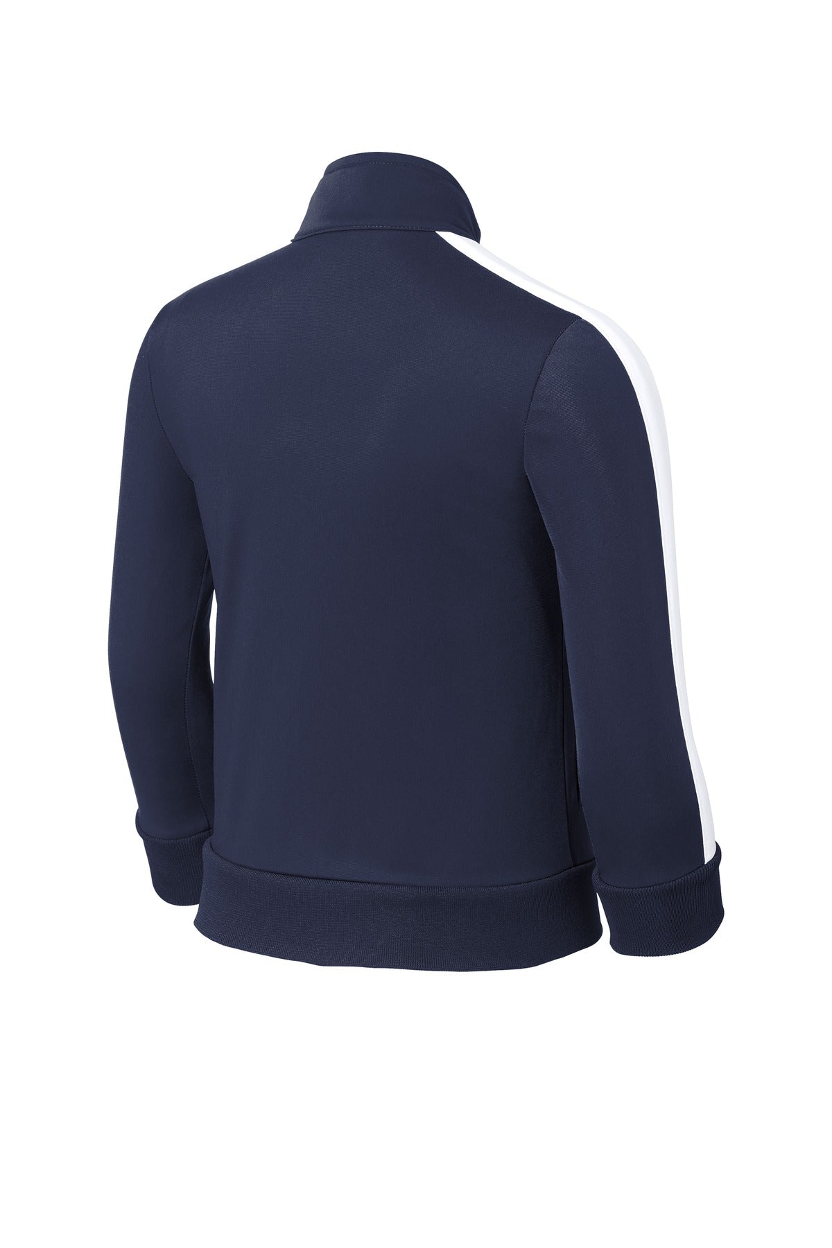 Sport-Tek  Youth Tricot Sleeve Stripe Track Jacket - True Navy/ White