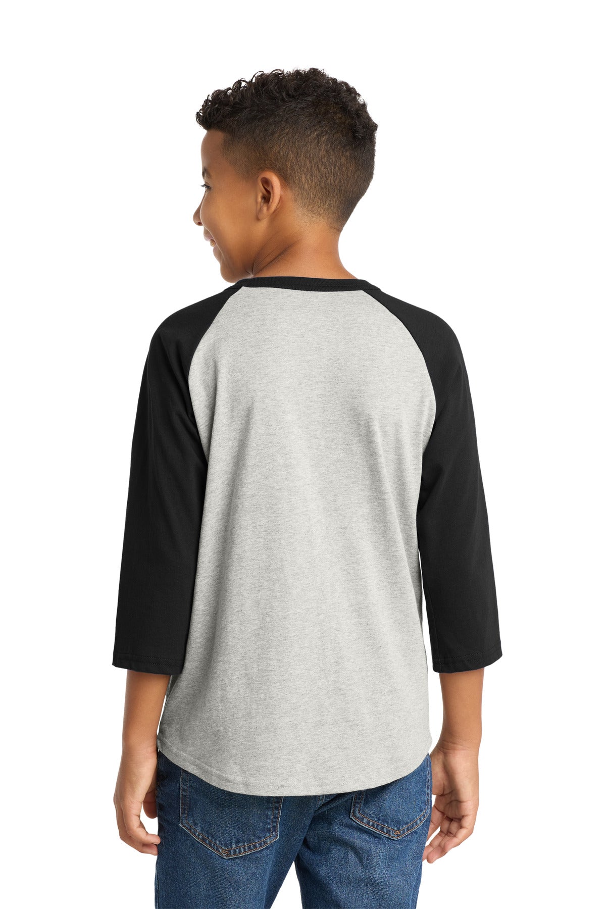 Sport-Tek Youth Colorblock Raglan Jersey - Heather Grey/ Black