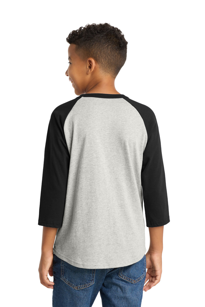 Sport-Tek Youth Colorblock Raglan Jersey - Heather Grey/ Black