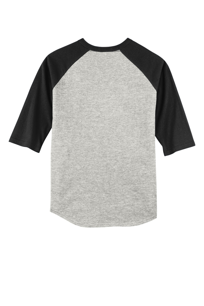 Sport-Tek Youth Colorblock Raglan Jersey - Heather Grey/ Black