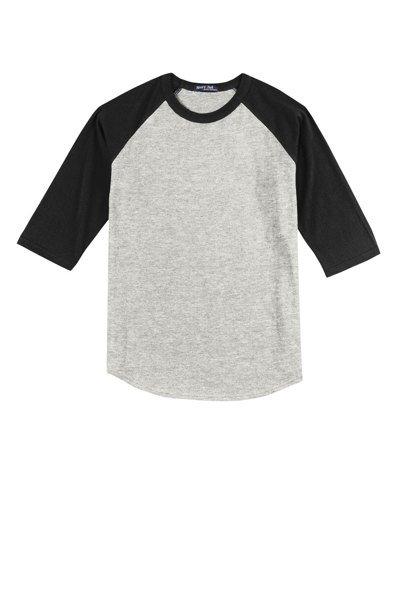 Sport-Tek Youth Colorblock Raglan Jersey - Heather Grey/ Black