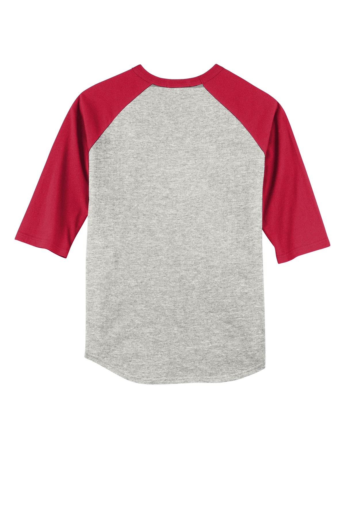 Sport-Tek Youth Colorblock Raglan Jersey - Heather Grey/ Red