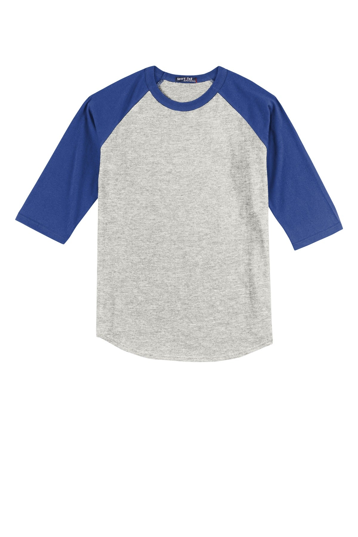 Sport-Tek Youth Colorblock Raglan Jersey - Heather Grey/ Royal