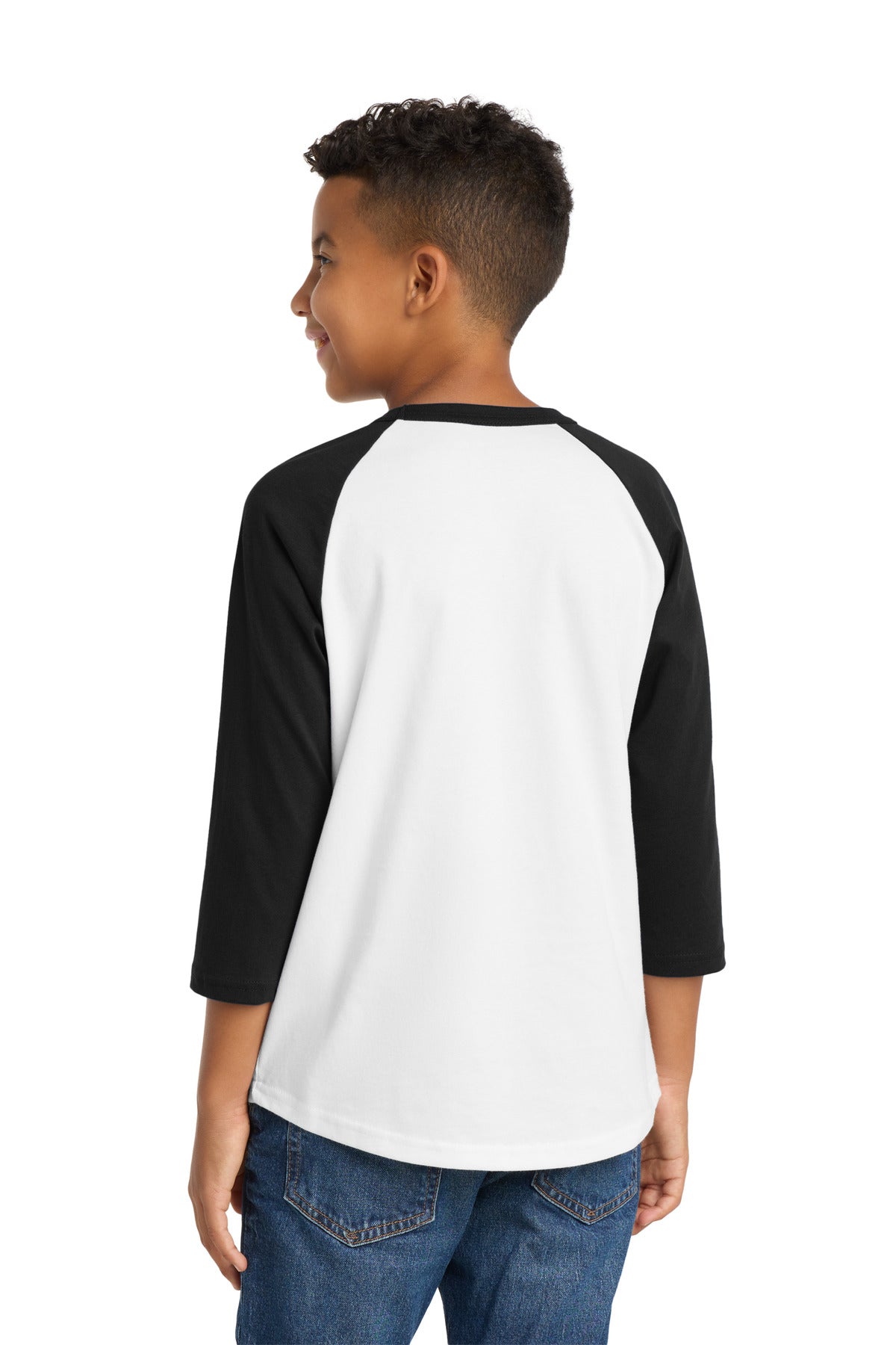 Sport-Tek Youth Colorblock Raglan Jersey - White/ Black