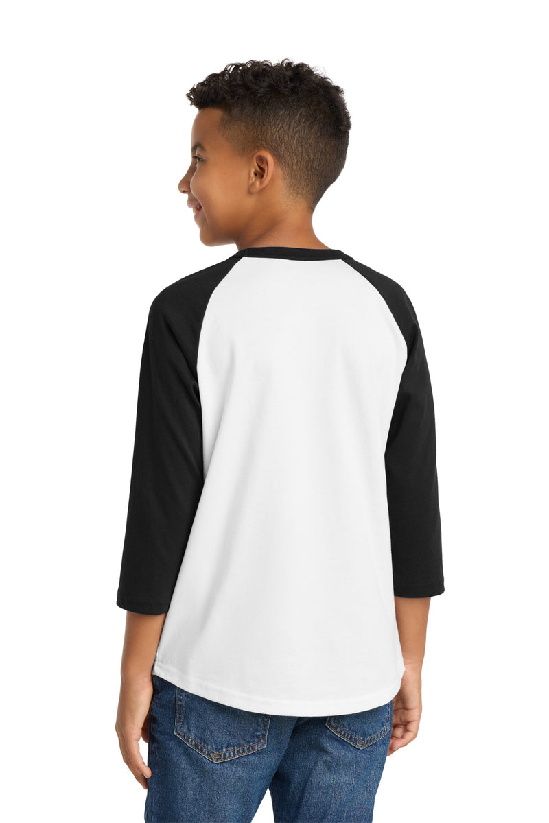 Sport-Tek Youth Colorblock Raglan Jersey - White/ Black